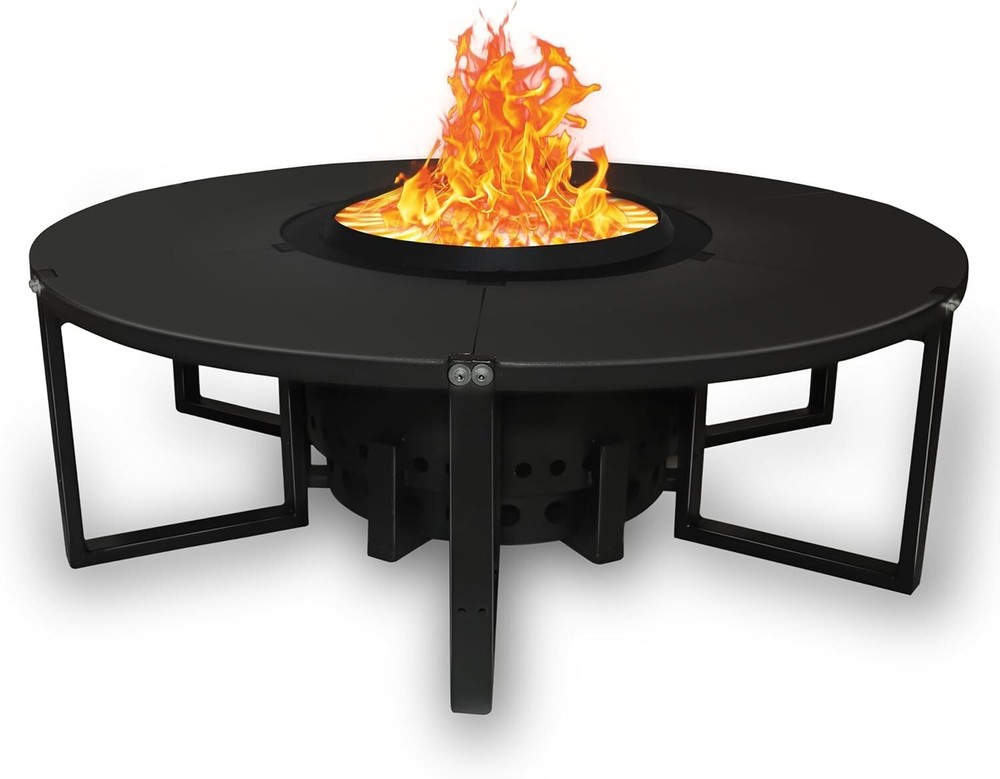 21.6 " Smokeless Firepit with Round Table Top Efficient & Safe Bonfire Fire Pit