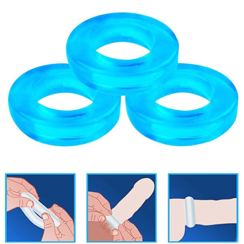 3PCS Reusable Silicone Penis Sleeve Male Ejaculation Delay Ring For Men Set