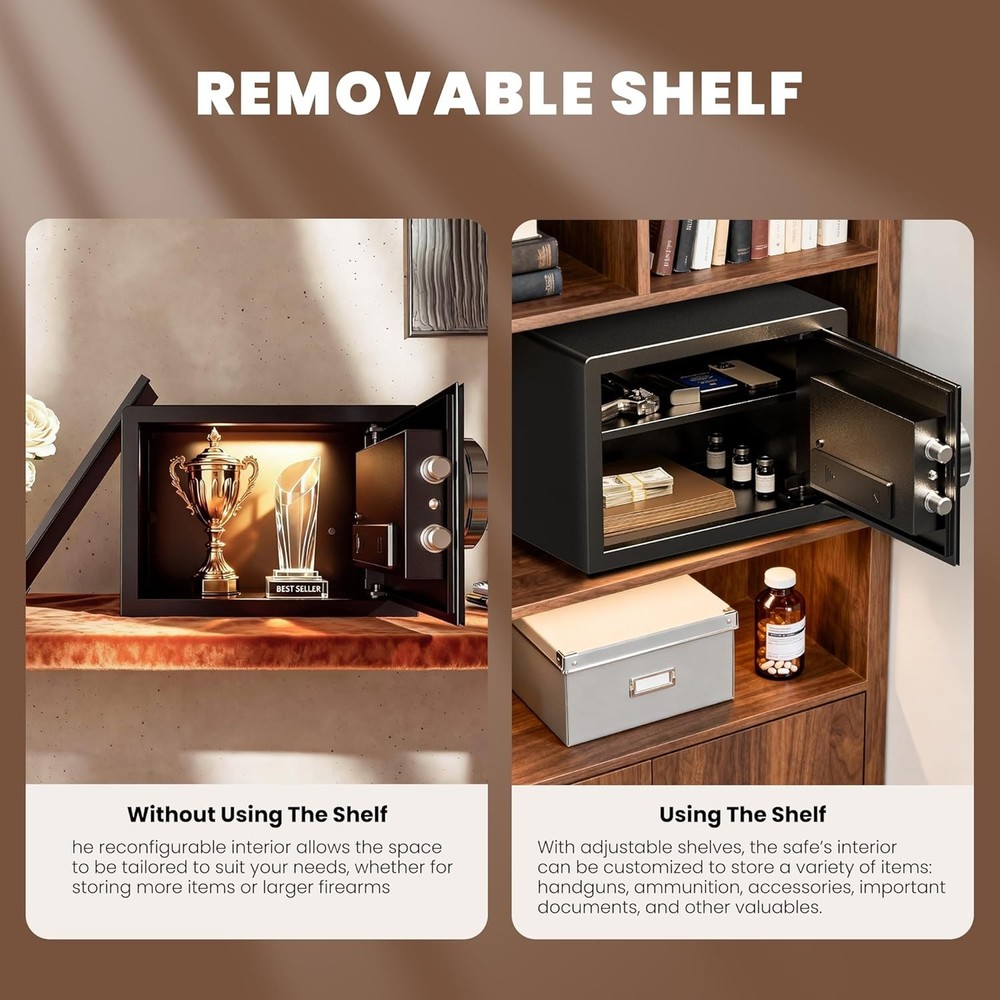 Elegant Small Safe Box with Four Access Methods - Perfect for Home Security