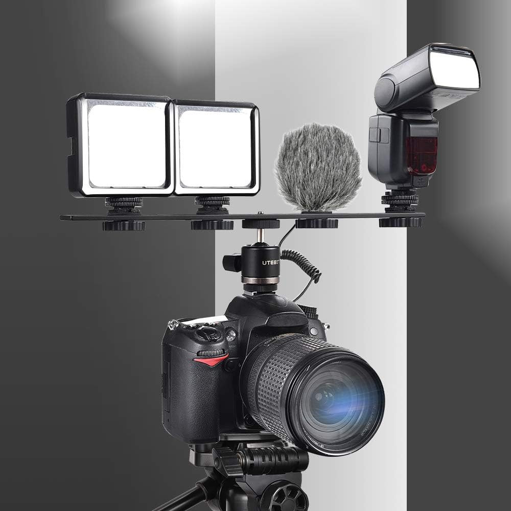 11 Inch Flash Bracket, Long Dual Camera Mount Flash Bracket Extension Bar with 1