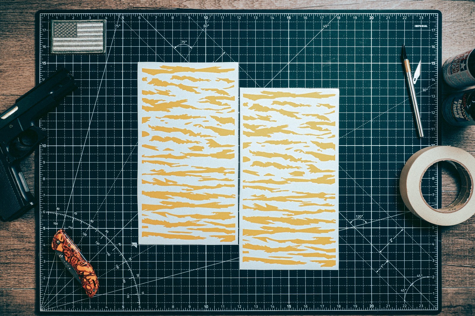 Tiger Stripes High Heat Vinyl Stencil Kit - 2x 11"x6" Sheets Cerakote High Bake