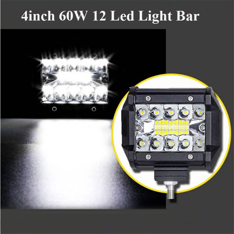 20inch LED Light Bar Spot Flood Combo +4" Pods Offroad For Jeep Truck SUV+Wiring