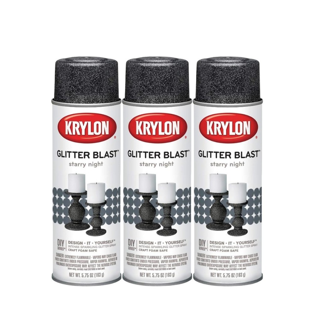 KRYLON 3805 -- Glitter Blast Starry Night 5.75 oz 3 Pack
