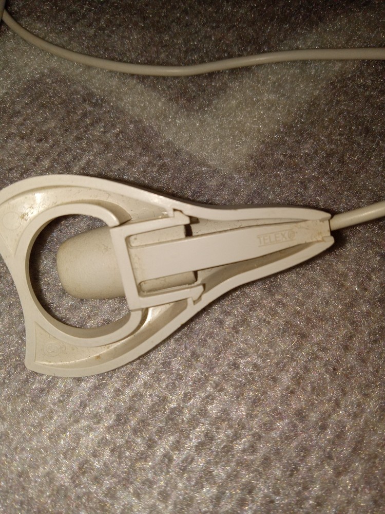 Vintage Telex Off White Long Corded Computer PC Desktop Microphone WORKS