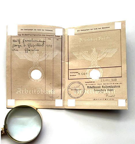 Germany Arbeitsbuch WWII Work Book Log