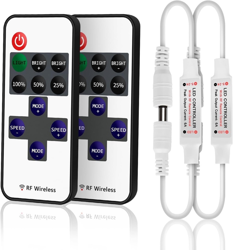 Smart Dimming Solutions - 2 Pack RF LED Controllers for Various Strips