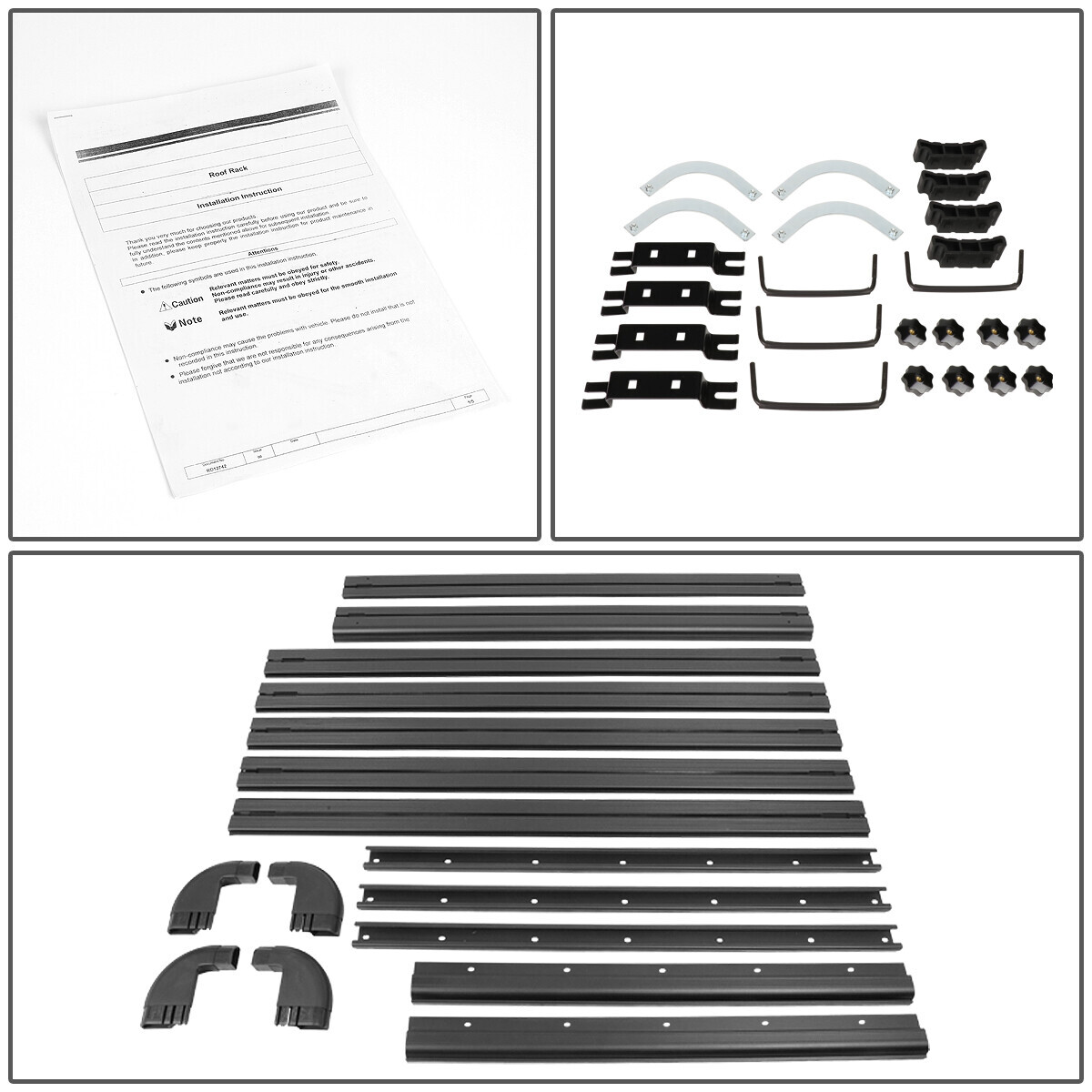 60"x 48"BLACK COATED ROOF RACK TOP CARGO LUGGAGE CARRIER BASKET+MOUNTING BRACKET