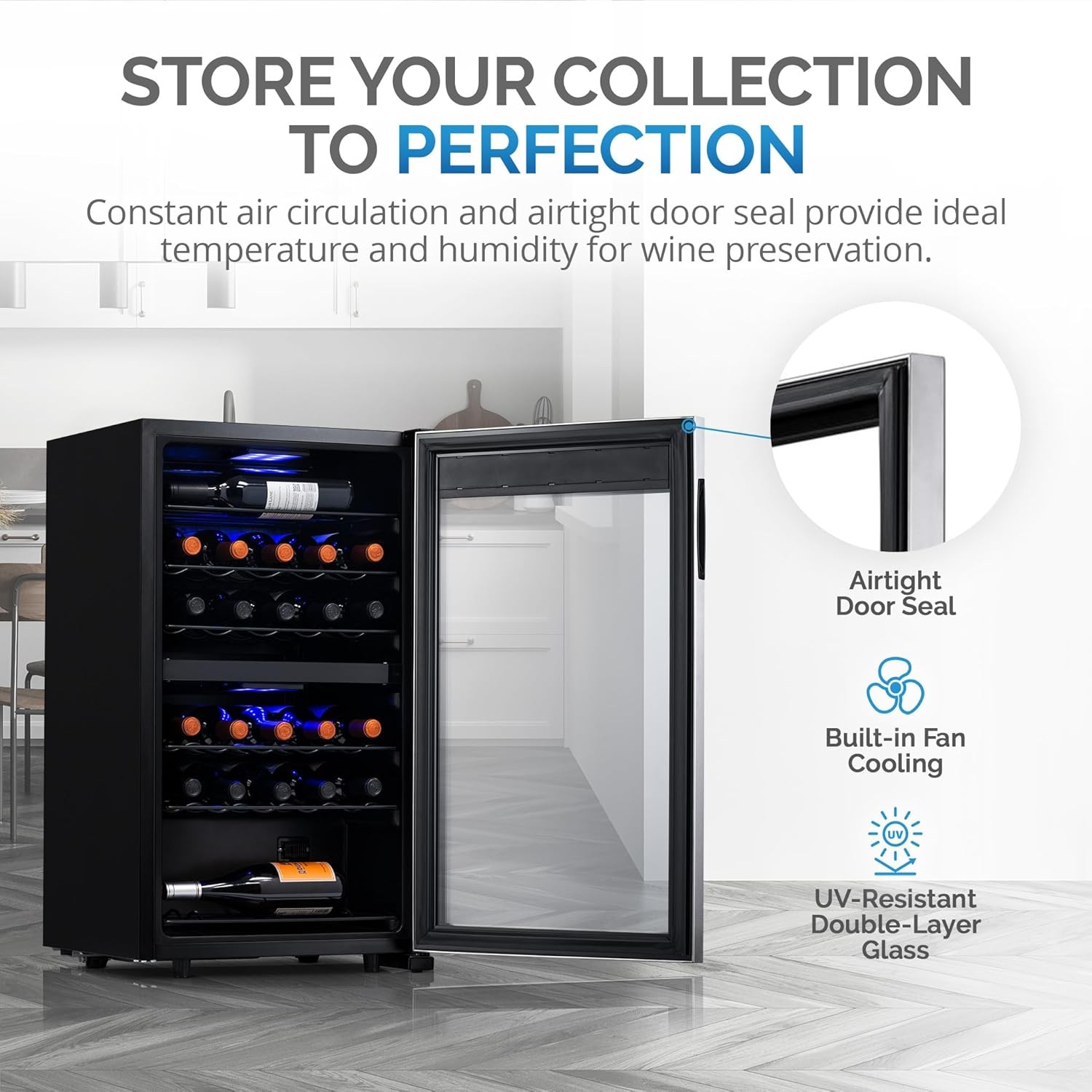 Newair NWC028SS01-RB Dual Zone Wine Fridge with Racks - Certified Refurbished