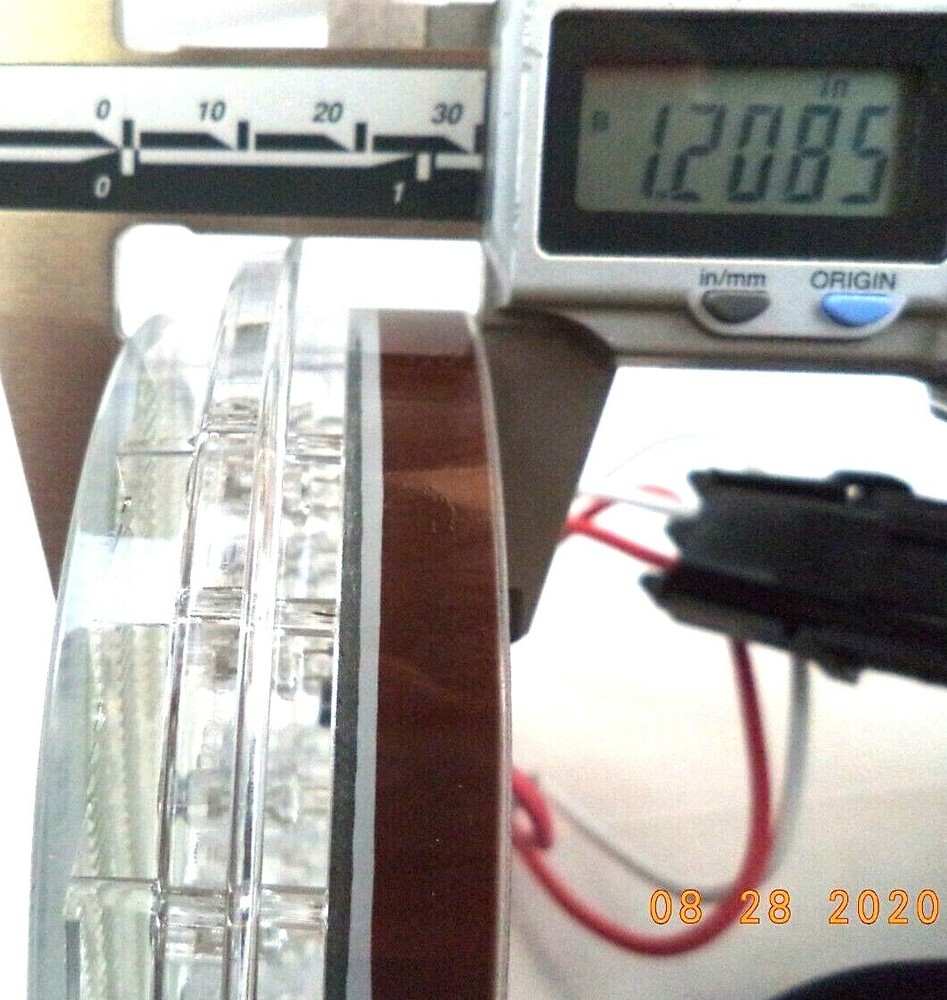 Dialight 24V Round White Backup Light Assy, PN: 46123CB