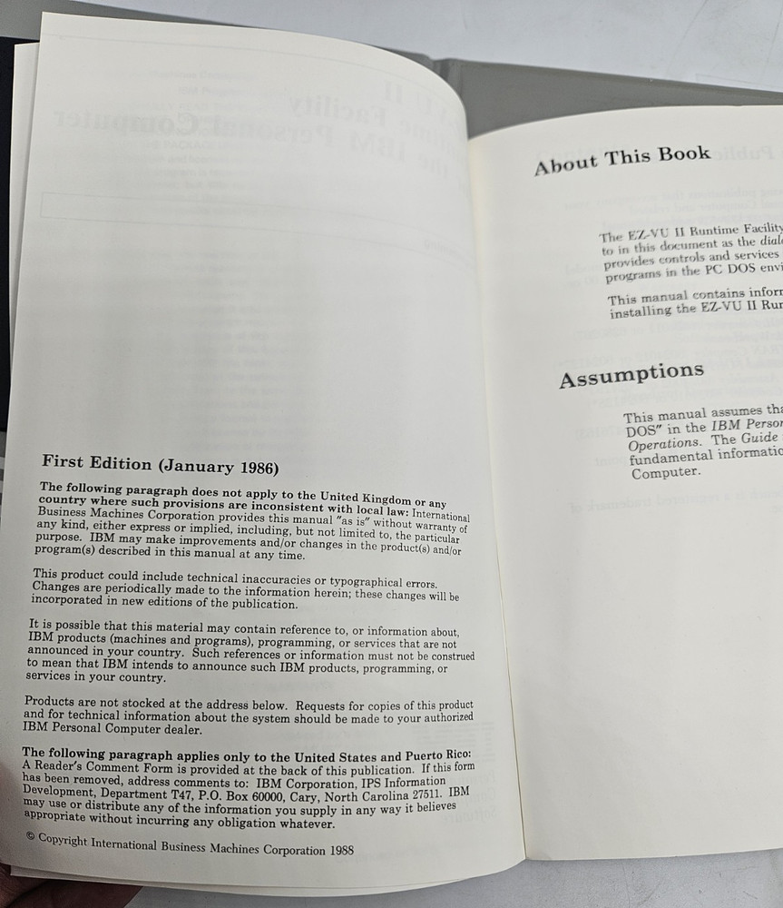 IBM EZ-VU II Runtime Facility Version 2.14 - 78F9168 - Very Good