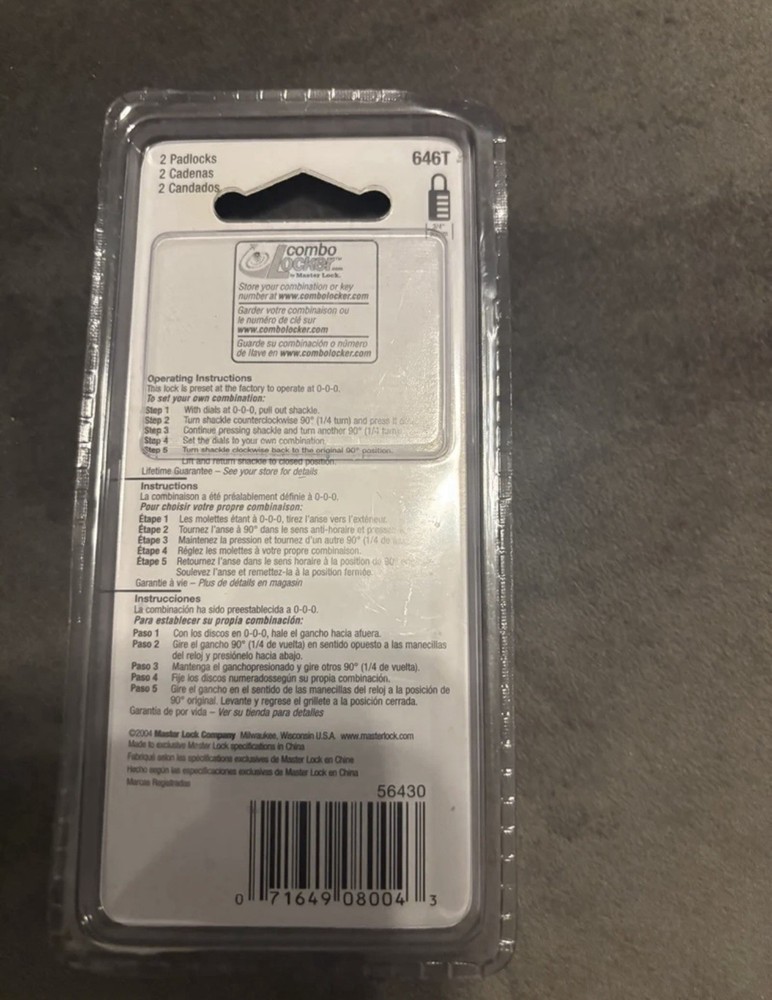 Master Lock Black Combination Lock (Sealed)