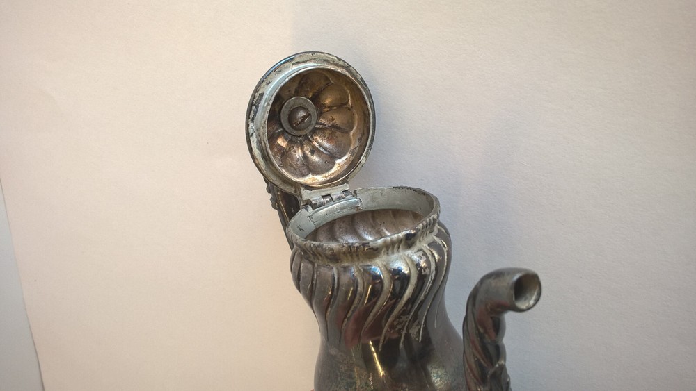 Simpson Hall Miller Coffee Tea Server Antique Victorian Repousse Silverplate 8"