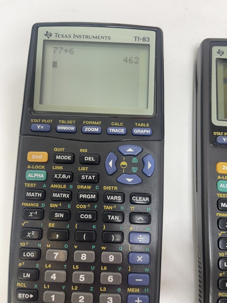 2 Texas Instruments TI-83 Graphing Calculators With Covers