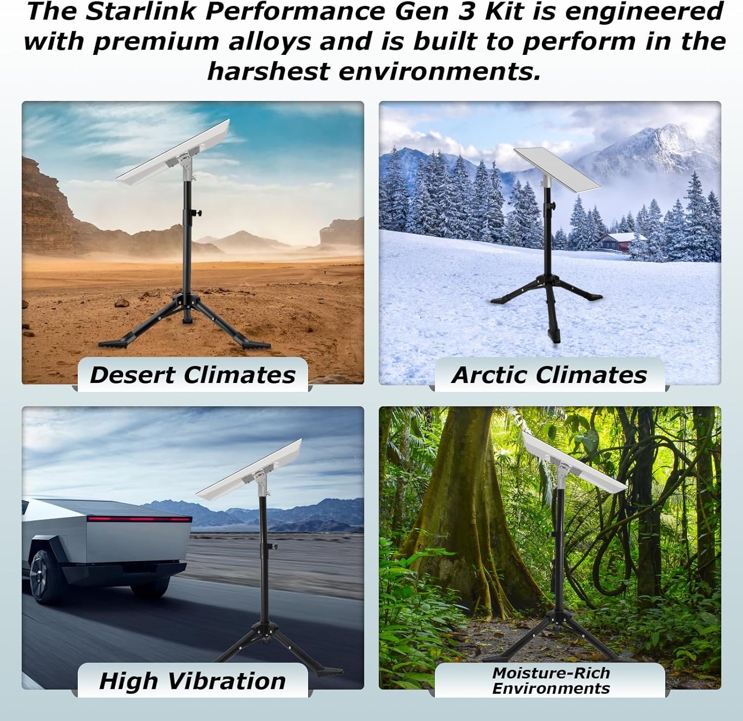 Starlink Performance Gen 3 Mount, Starlink Tripod Mount with Stainless Steel Ada