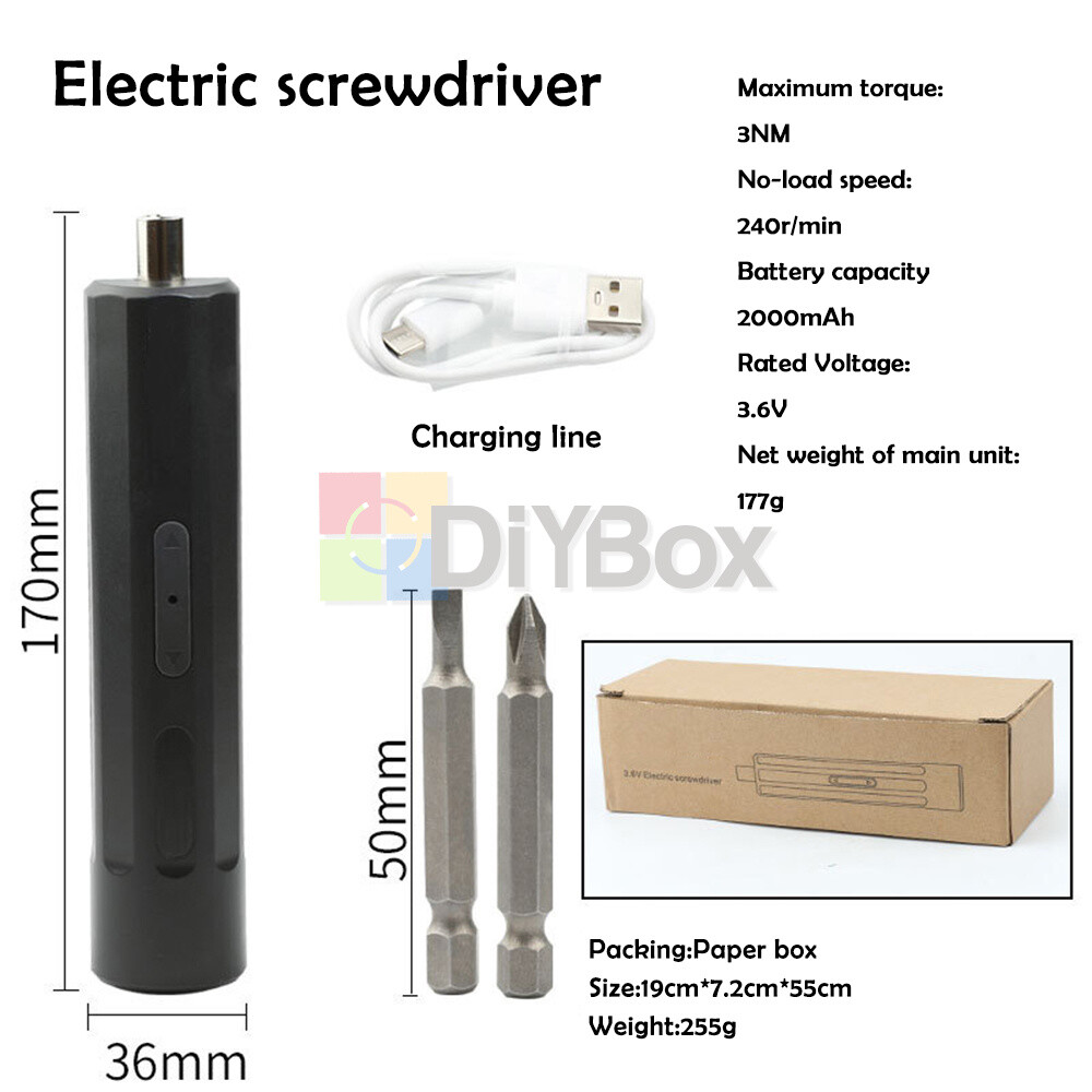 Mini Cordless Drill Electric Screwdriver Drill Driver Bits Home Rechargeable Kit