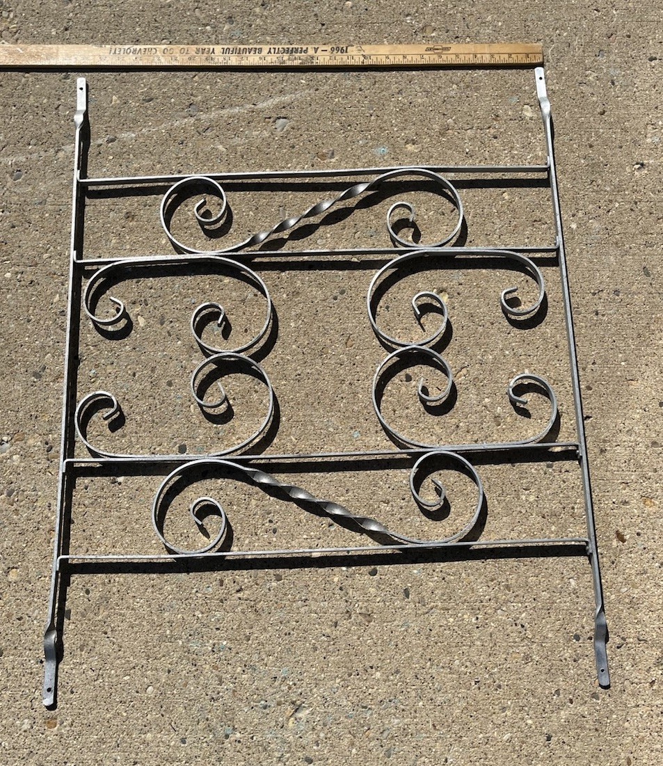 Vintage MCM Aluminum Screen Storm Door Grill Guard 33 1/2 x 26 LOOK!