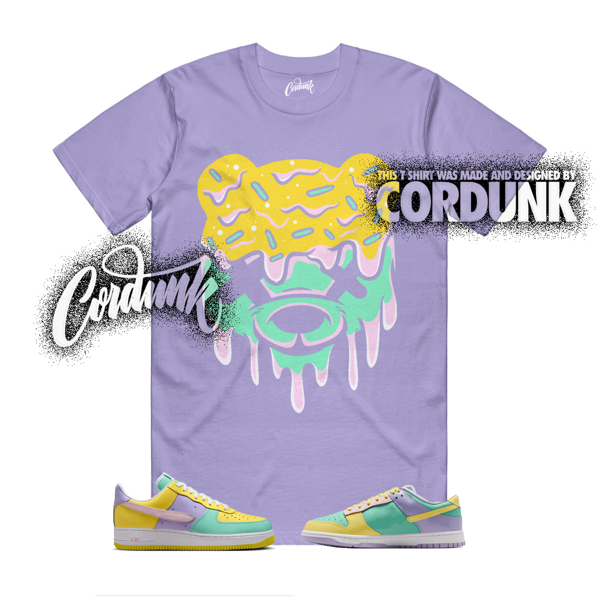 Dunk Easter Air Force 1 Emerald Yellow Hydrangeas Pink Foam Shirt Match DRIPPY