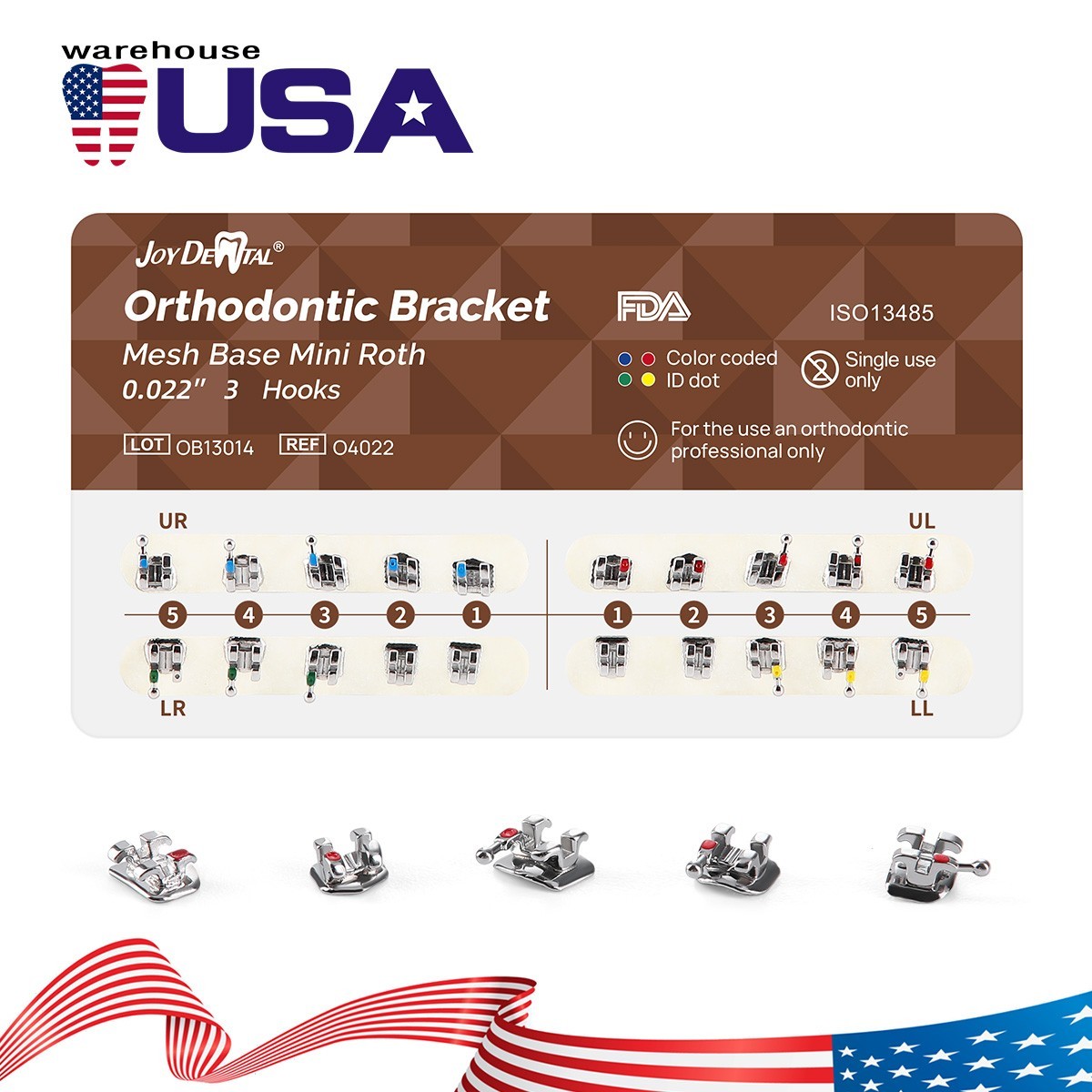 20pcs/pack Dental Orthodontic Brackets Braces Mesh Base Mini Roth 022 Hooks MIM