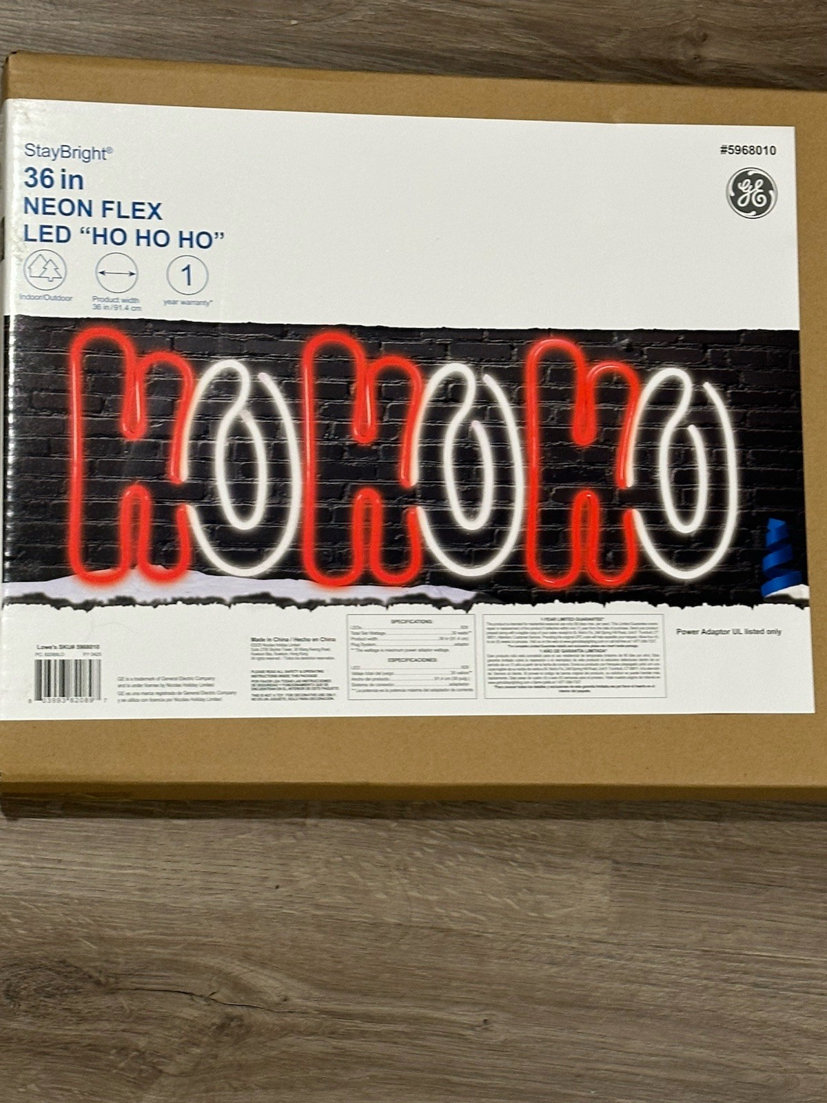 GE 36-in StayBright LED Neon Flex "HO HO HO" Sign Decoration Christmas Light