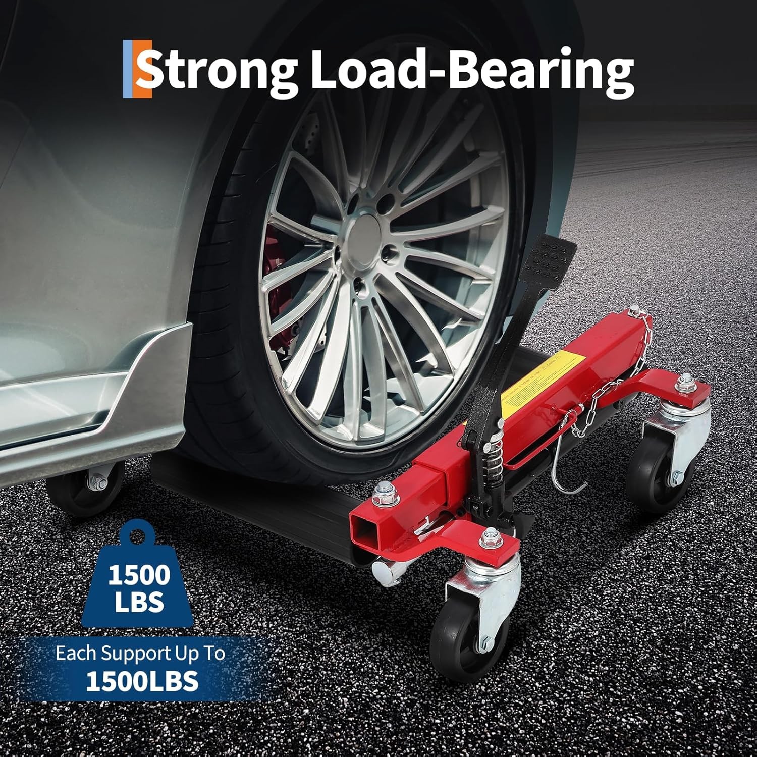 2 Hydraulic Wheel Dollies, 1500LB Capacity Each for Vehicle Moving & Tire Change