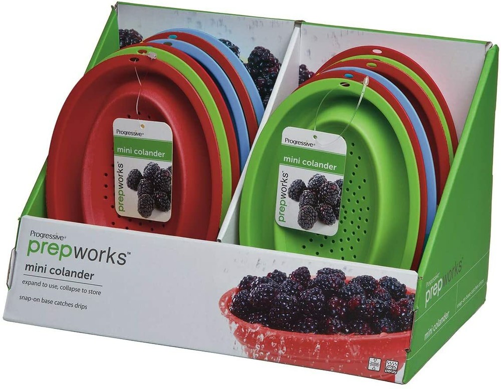 PROGRESS INT - Collapsible Mini Colander - Multi-Colored - 4 Pack