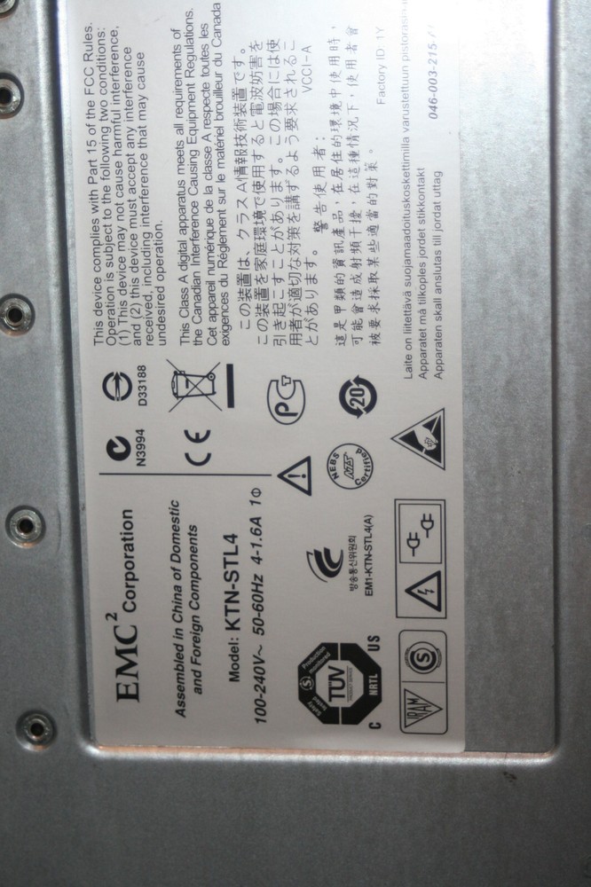 Emc2 model KTN-STL4 100-561-803 disk array , No Caddy, No Hard drives