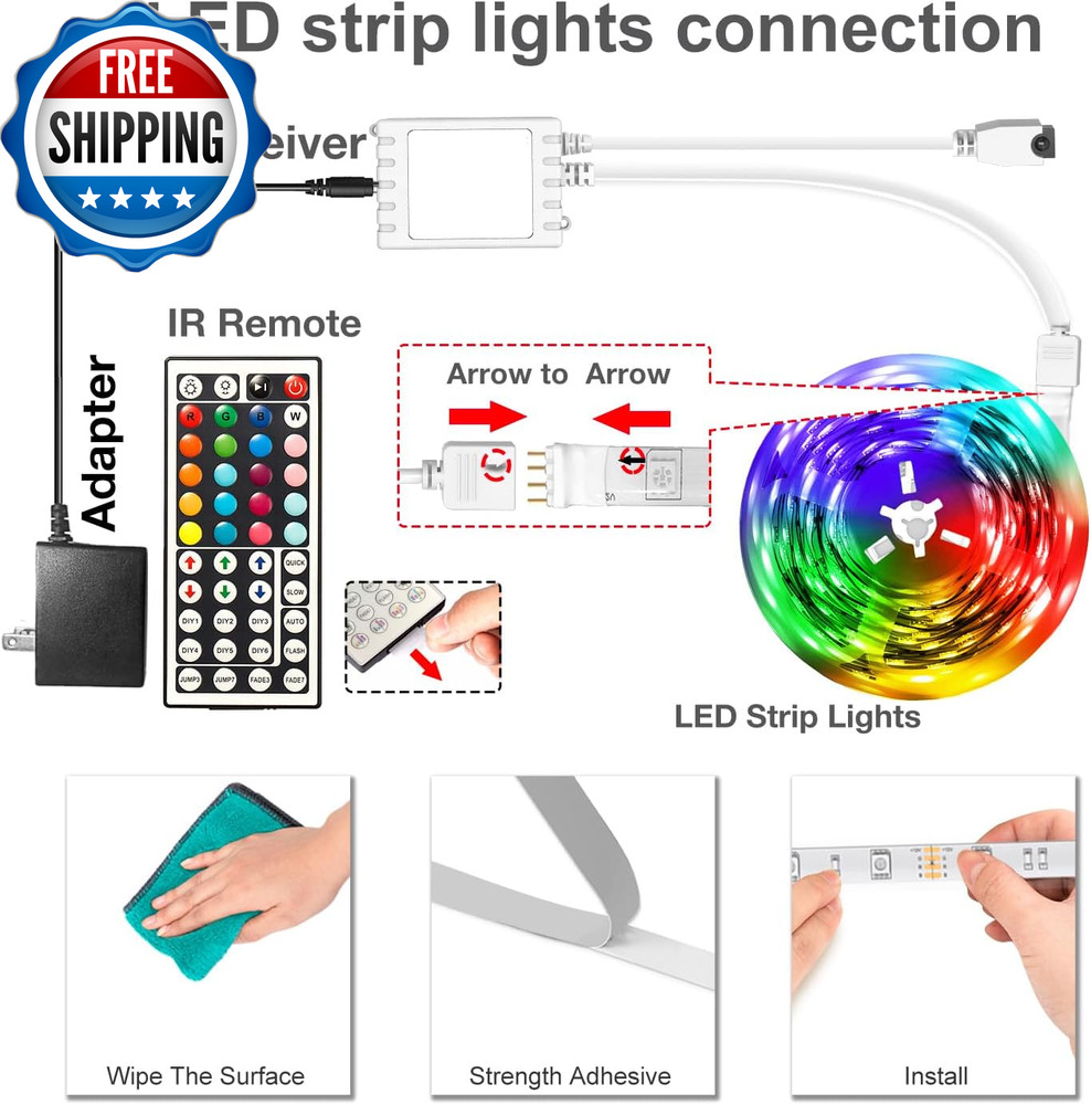 LED Strip Lights 100Ft Smart Lighting with App Remote Control RGB LED...