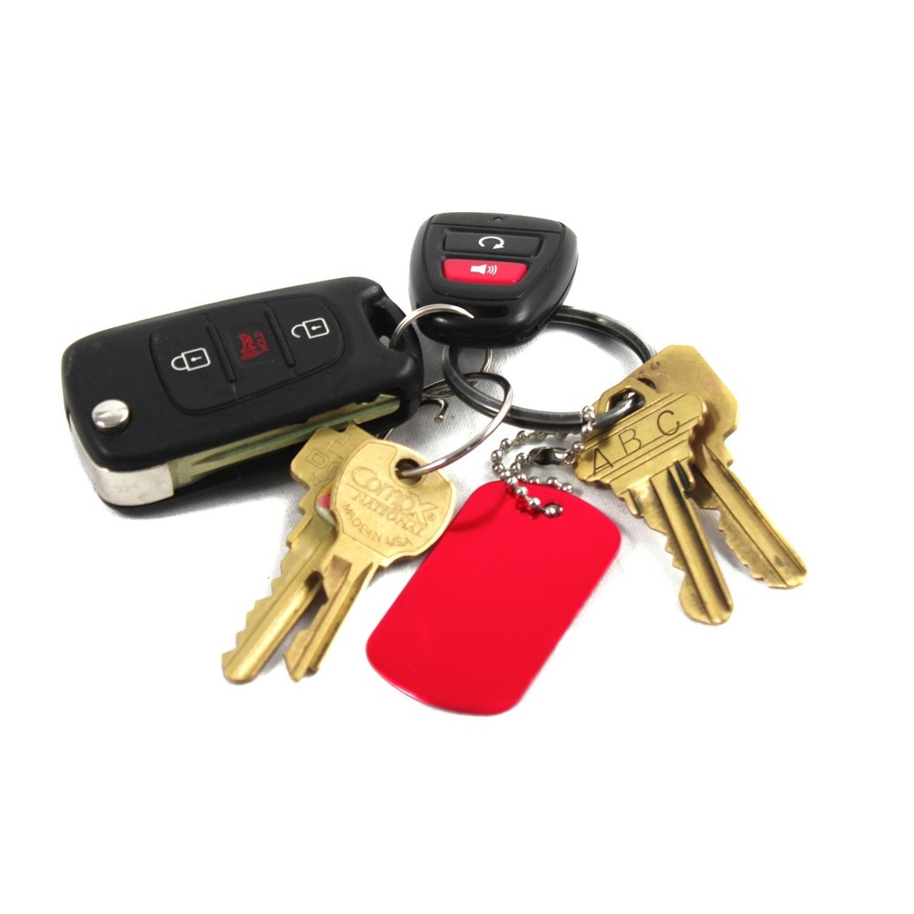 (6 Pack) Aluminum Dog Tag Military GI Blank Key Chain