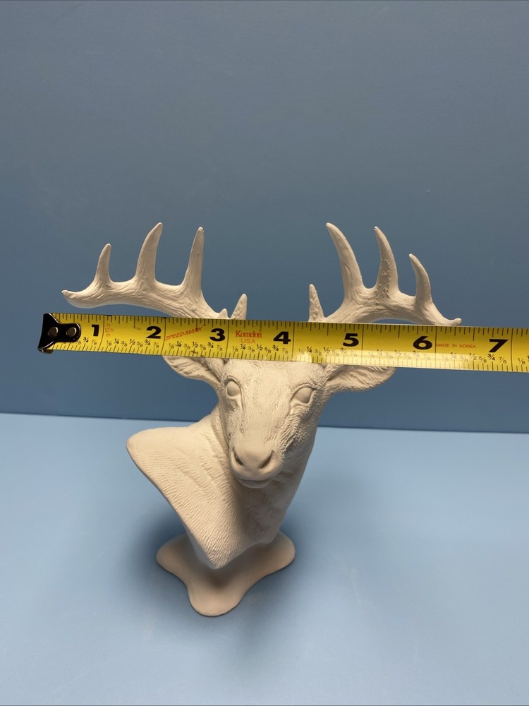 Ceramic Bisque Buck Bust Beautiful Detail Ready To Paint