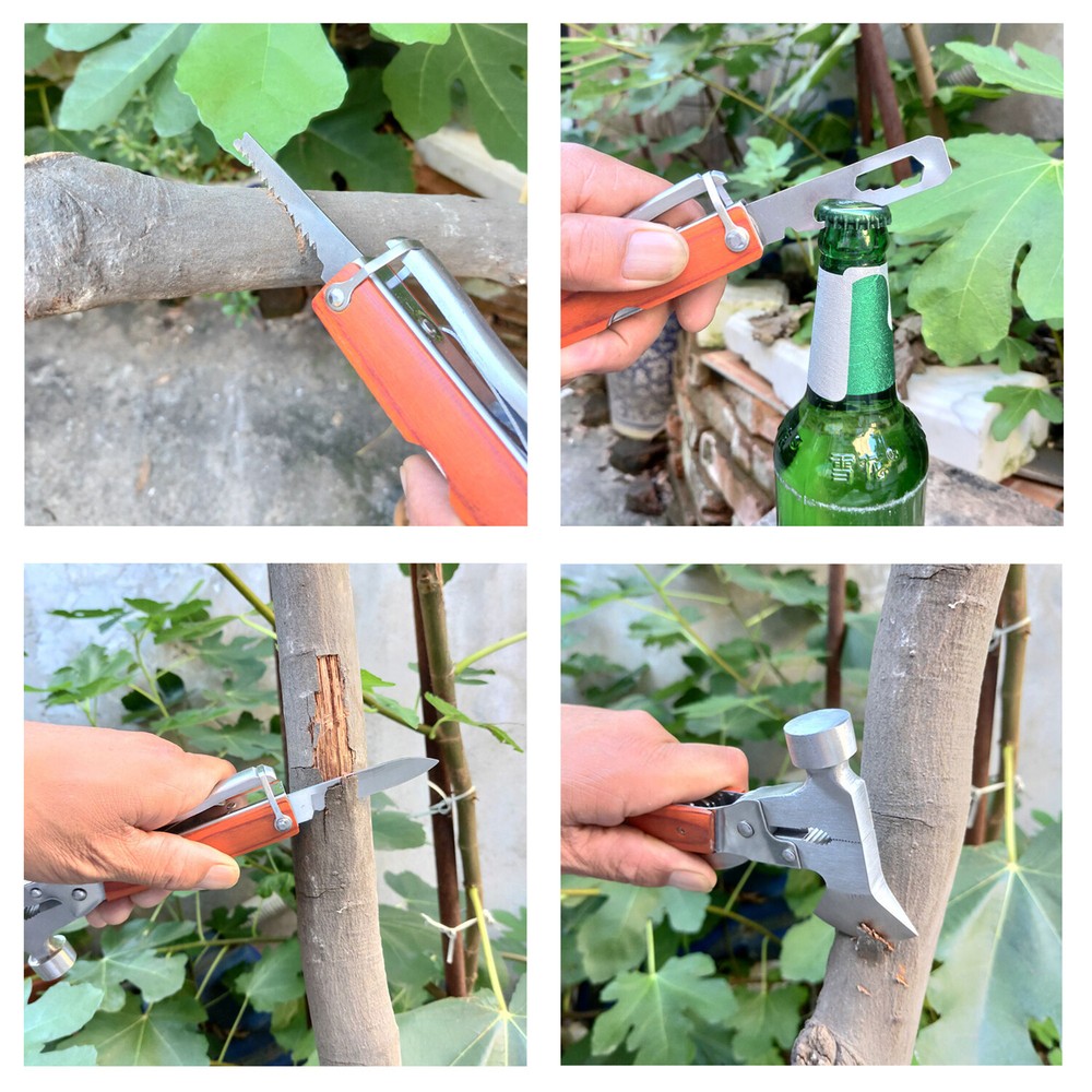 Multi function Outdoor Camping Emergency Survival Tools Axe Hatchet Hammer Plier