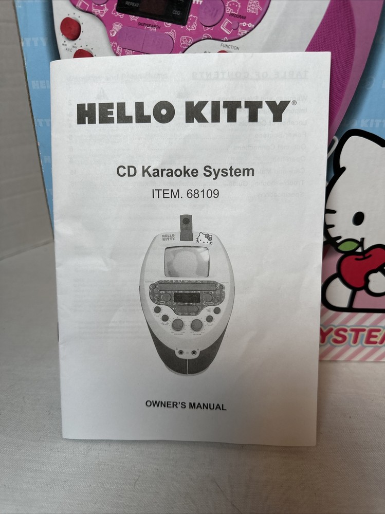 Hello Kitty 68109 CD Karaoke System with 5 Inch Screen Tested Working Complete
