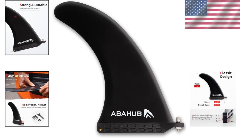 Strong & Durable 10'' SUP Center Fin - Universal Compatibility & Easy Install