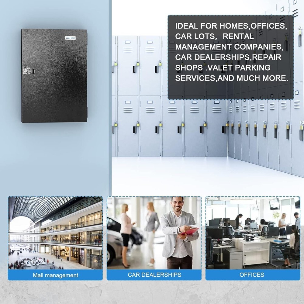 WeHere - 32 Keys Smart Key Lock Box One Time Password Key box - Bluetooth App