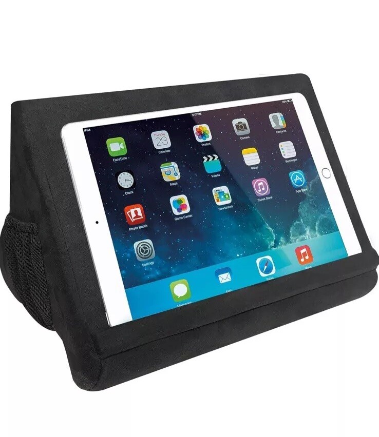 Ontel Pillow Pad Ultra Multi-Angle Soft Tablet Stand, Gray - Comfortable Angled