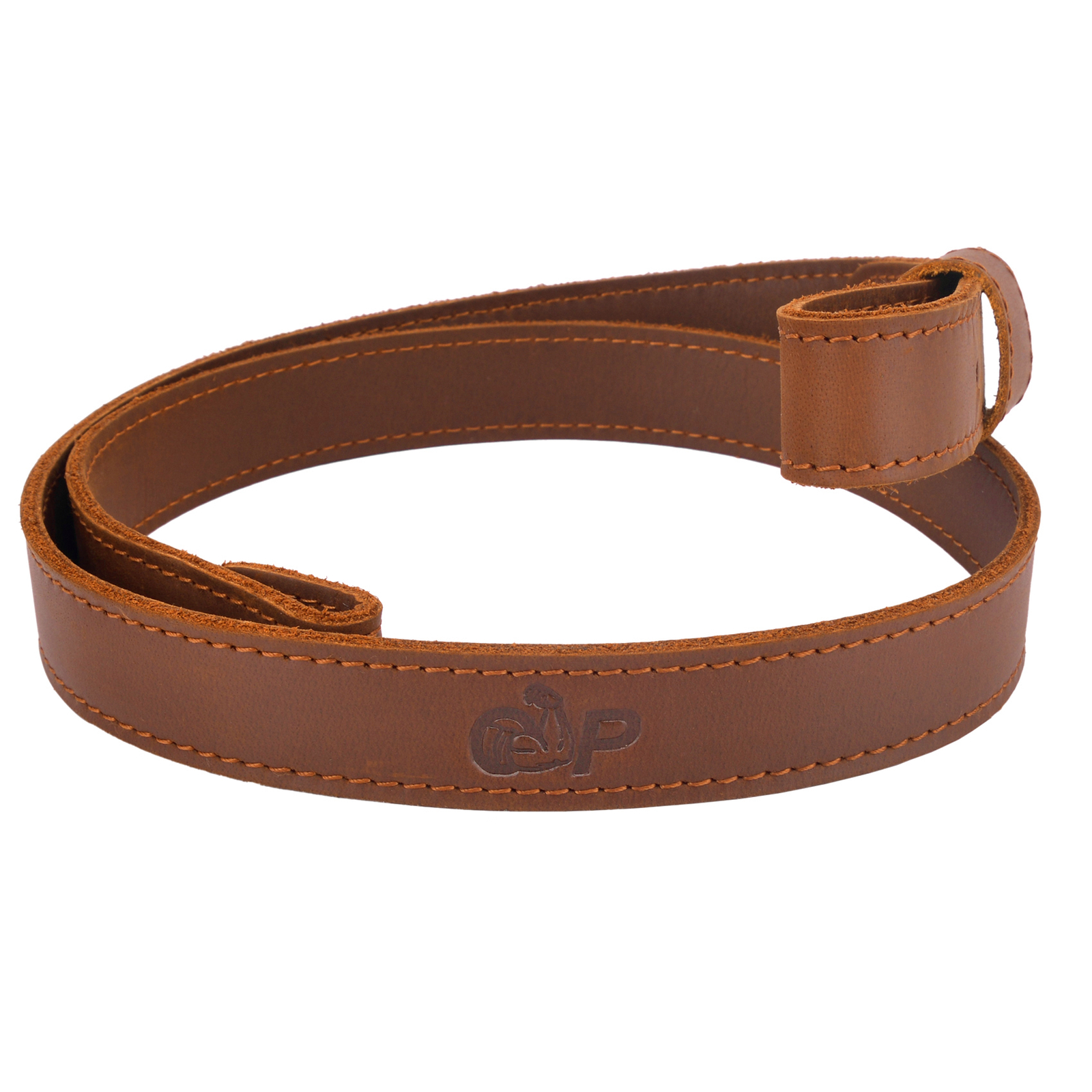 Buffalo Hide Leather Rifle Sling _Crazy Horse /Brown_Adjust Handmade_1 inch Wide