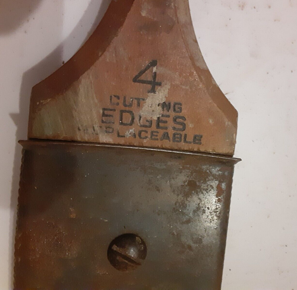 Vintage Paint Hand Scraper Wood Handle #2 replaceable blade 9.25" Lg