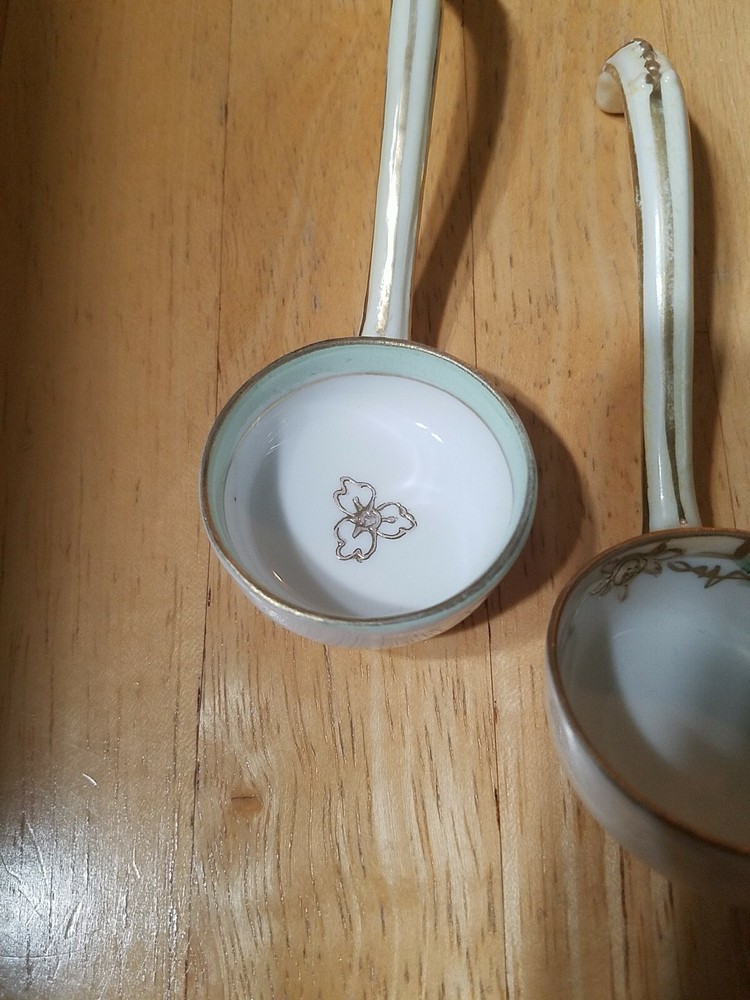 Two Nippon Hand Painted Mini Ladles