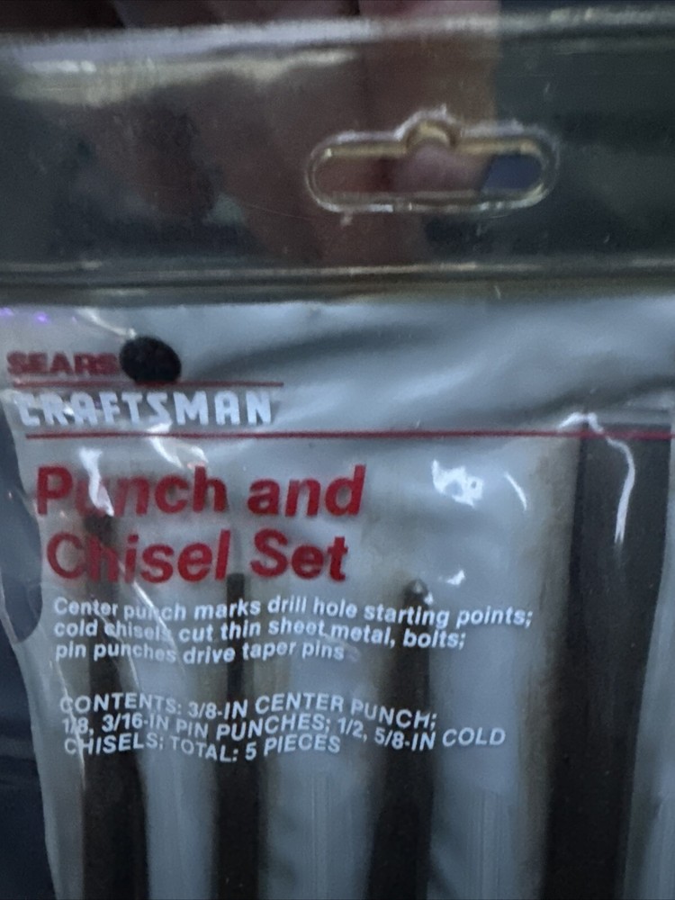Sears Craftsman USA Nos 5Pc Punch And Chisel Set 4302