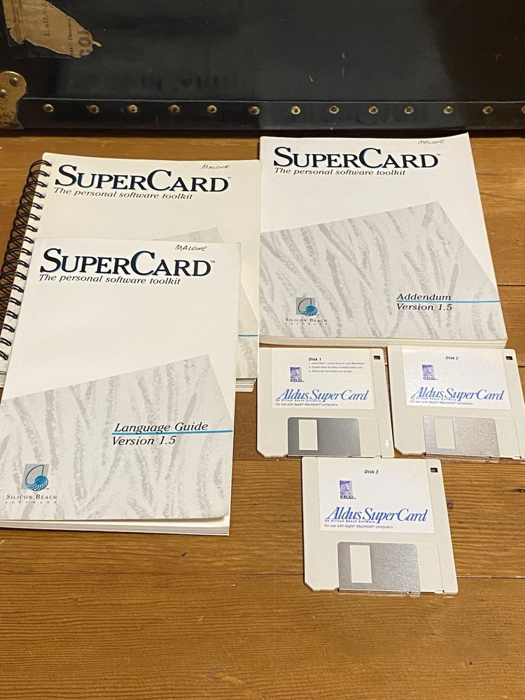 Vintage Silicon Beach SuperCard for Macintosh, Version 1 Software