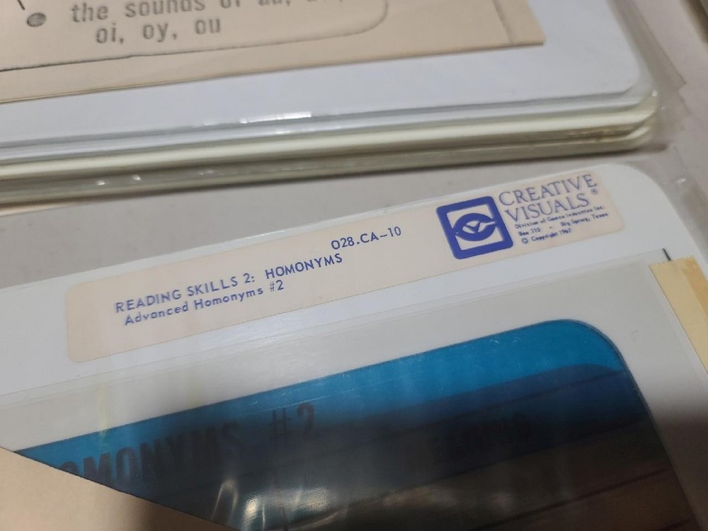 1967 Creative Visuals Overhead Projections -Vowels, Using Dictionary, Homonyms++