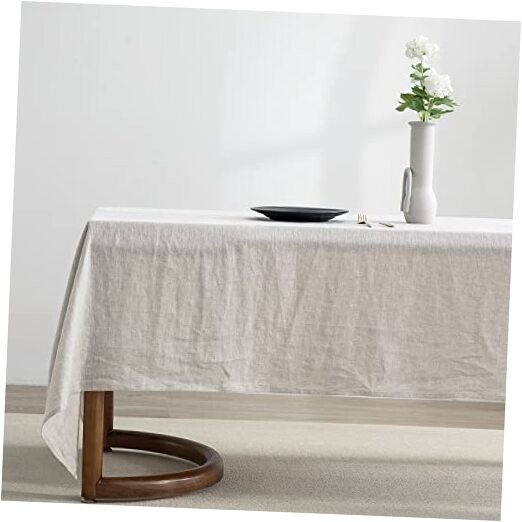 100% Pure Linen Rectangle Tablecloths 108" x 60" (Rectangular) Natural Linen