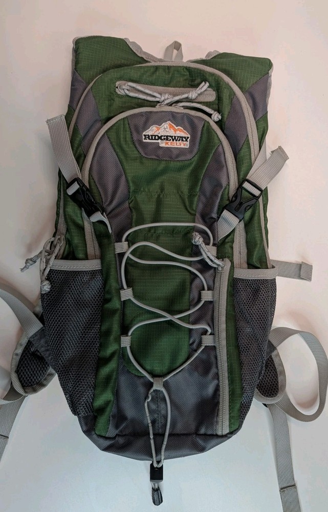 Ridgeway by Kelty Hydration Pack Backpack Green Gray NO BLADDER Hiking Daypack