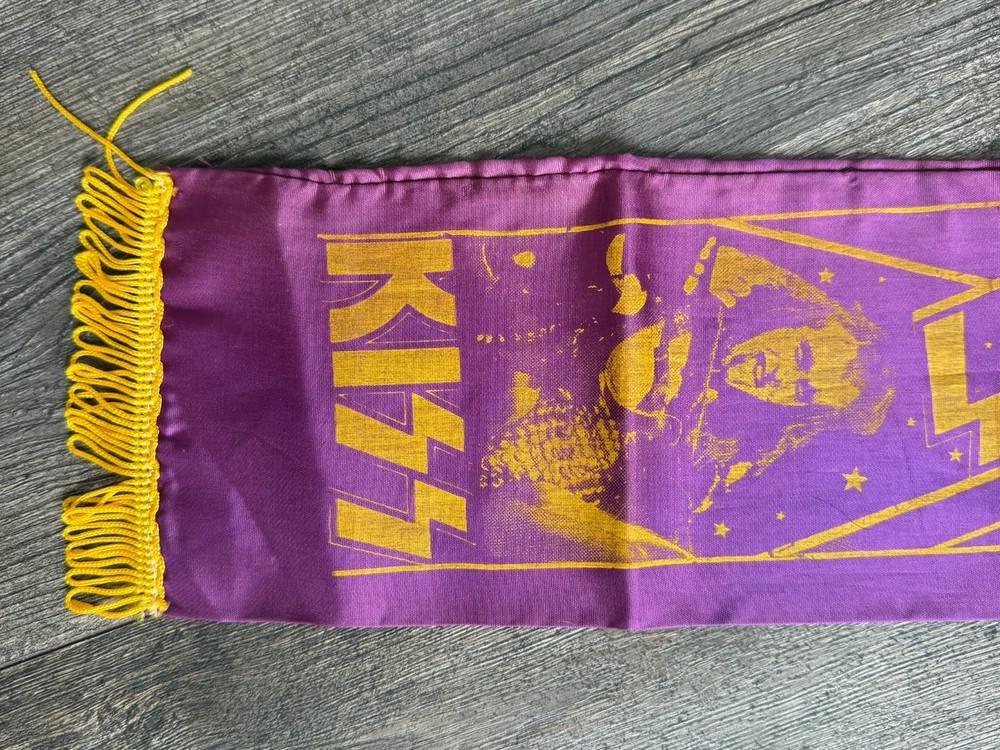 KISS Scarf Banner Purple Eric Carr Europe 1980 Vintage Kiss Aucoin Memorabilia