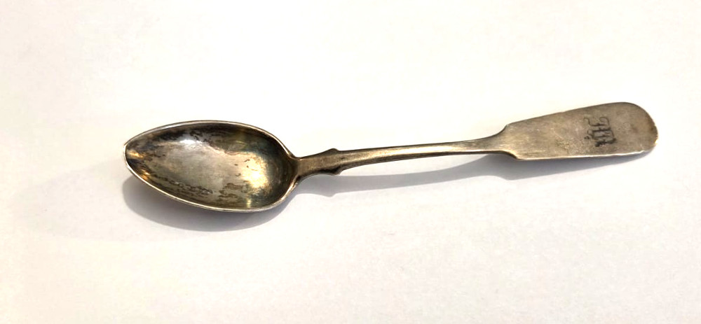 Antique Imperial Russian 84 Solid Silver Teaspoon Engraved Initials