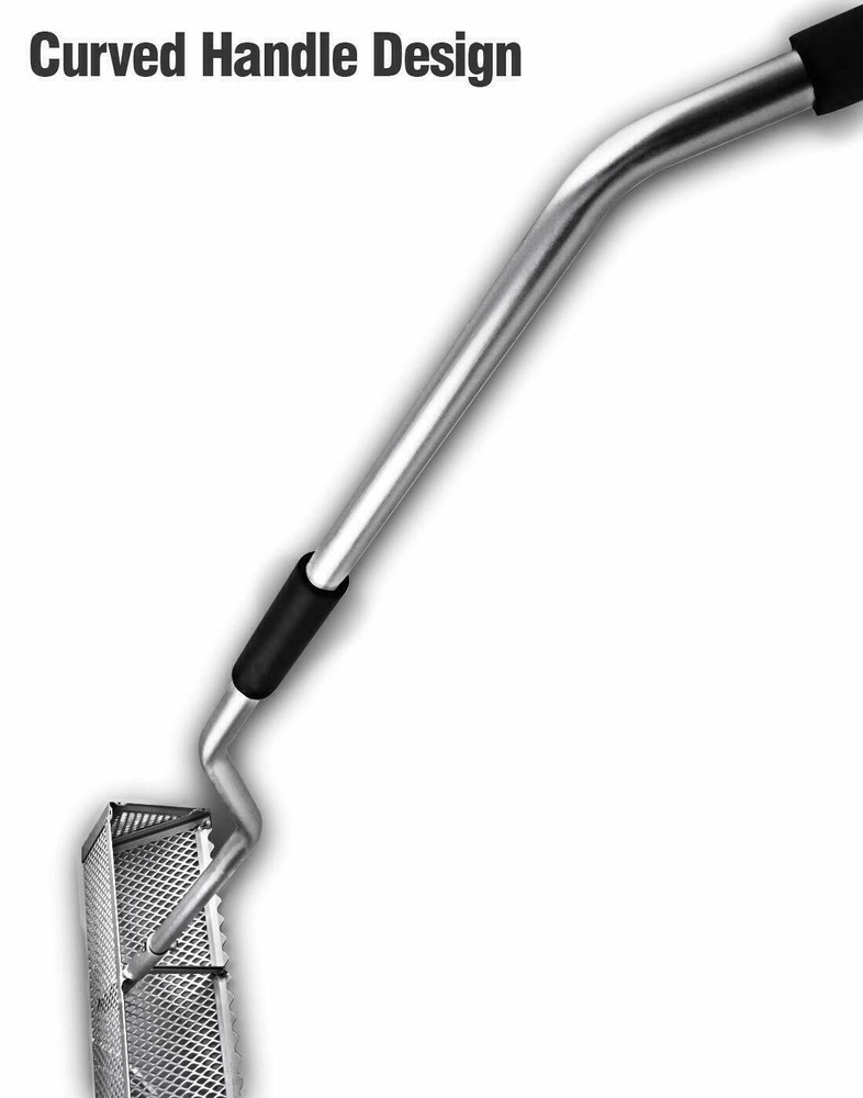 Sand Flea Rake , 52-inch Curved Handle ,16-inch Sharp Teeth Basket