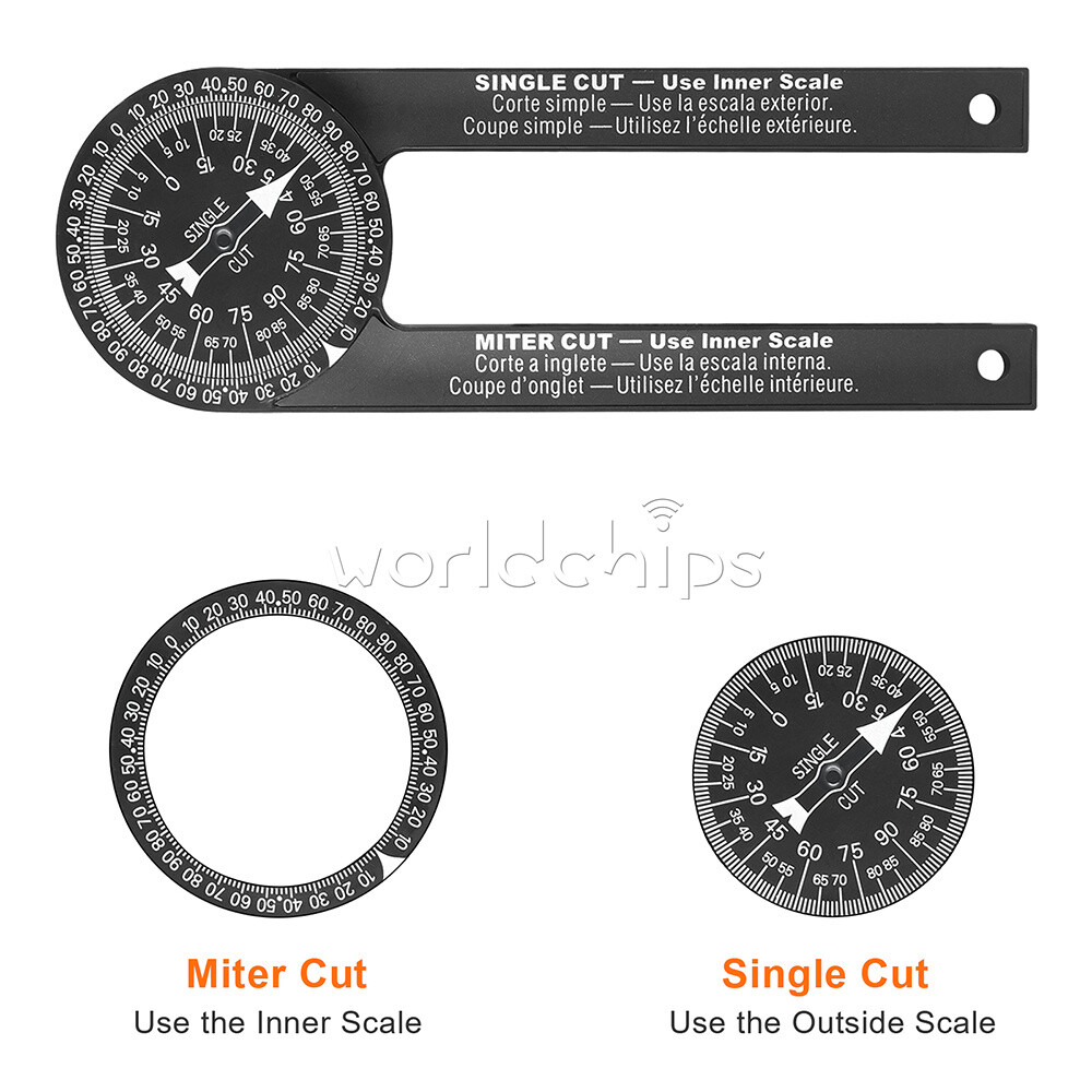 Miter Saw Protractor ABS Angle Finder Level Meter Goniometer + pencil