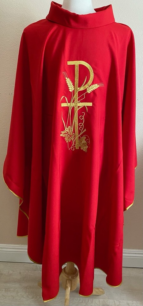Priest Chasuble, Red Polyester