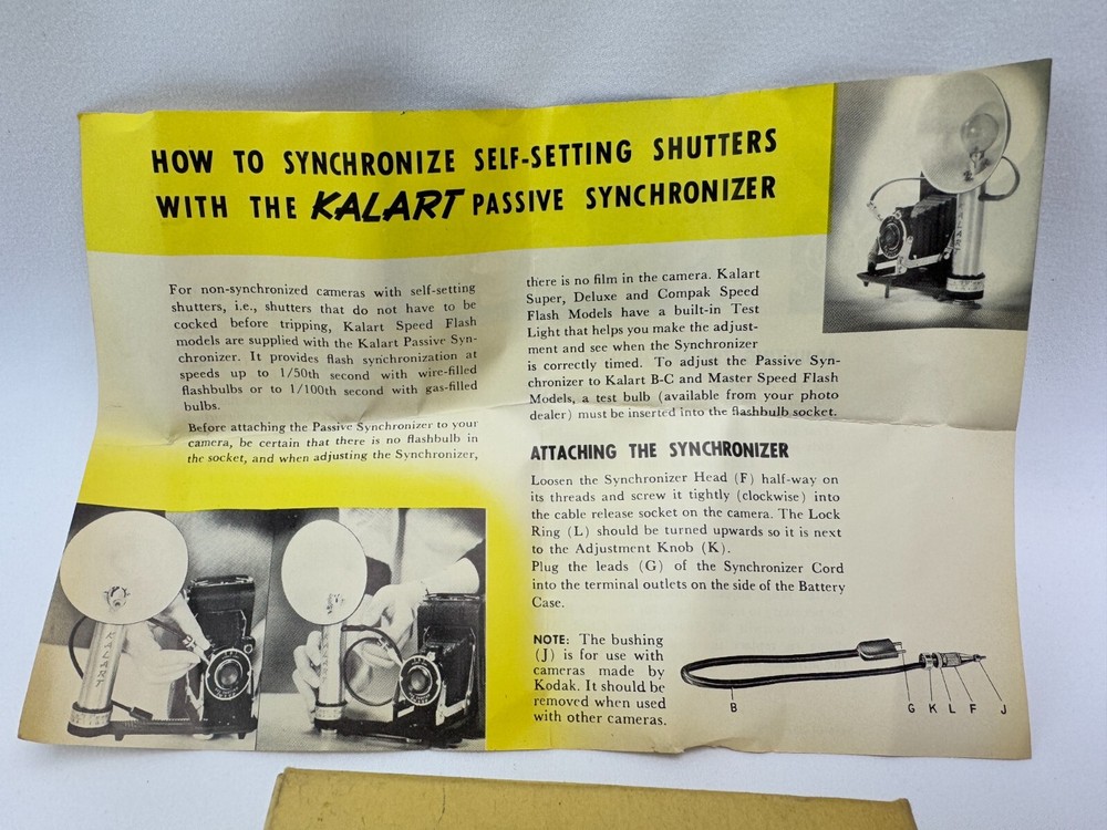 Kalart Passive Synchronizer Cord for Non-Synchronize Camera Self-Setting Shutter