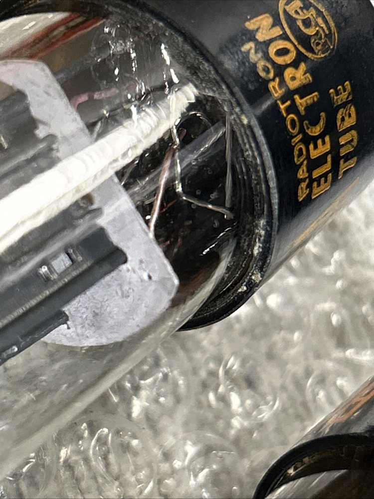 Two RCA 6SN7GTBs, Black Plates, Each Balanced , Red Letters, Tests Strong