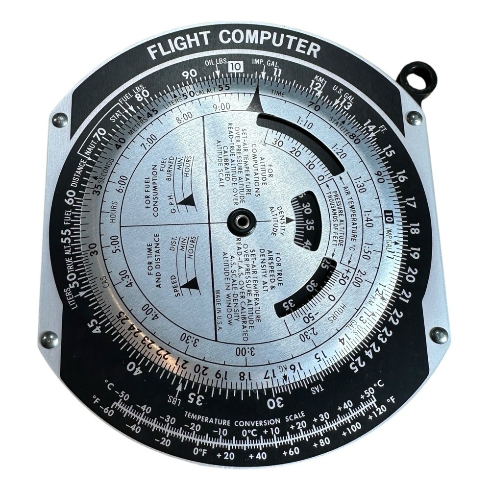 Jeppesen E6B Flight Computer Aviation Slide Rule w Manual Case Pilot Tool